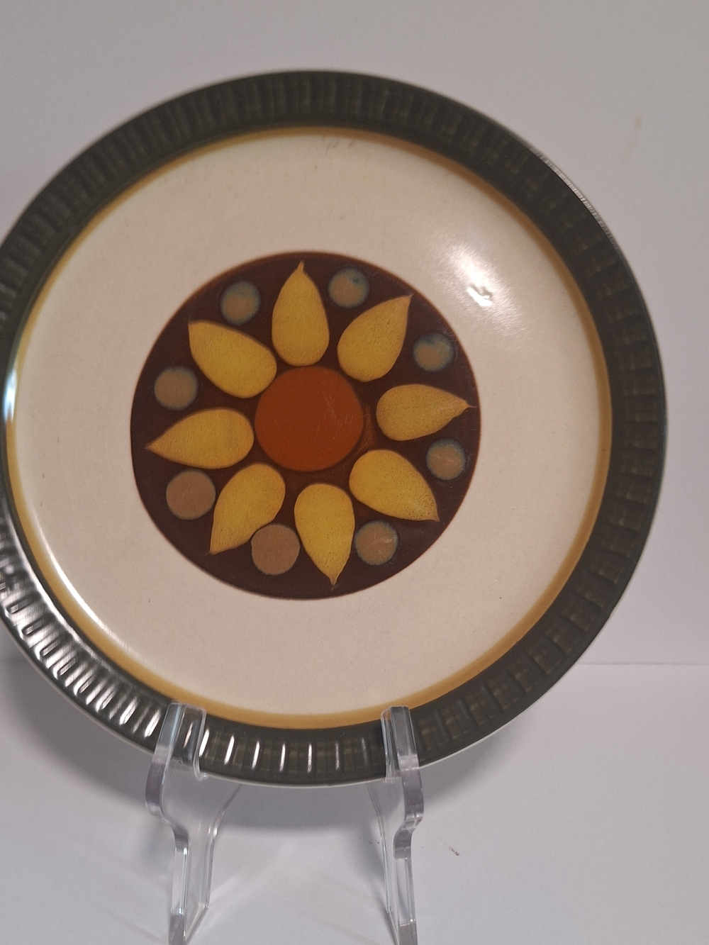 2PcVintage MCM Casual Ceram Electra Lido Stoneware Plate 8014 Japan Retro 1970s